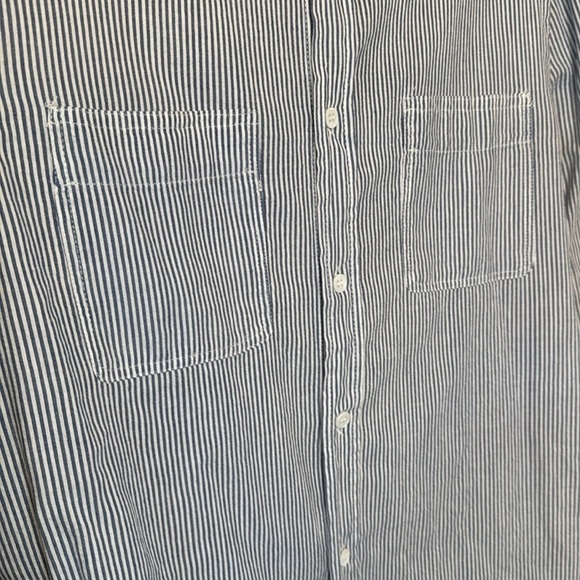Zara into the classics blue and white striped button-down size extra large - Picture 11 of 11